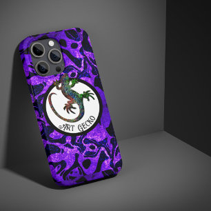 Funda Para iPhone 11 Pro Art Gecko - fondo morado