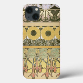 Funda Para iPhone 13 Art nouveau alphonse・fuschia girasol flora