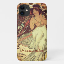 Art Nouveau Alphonse Mucha elegante mujer cosecha