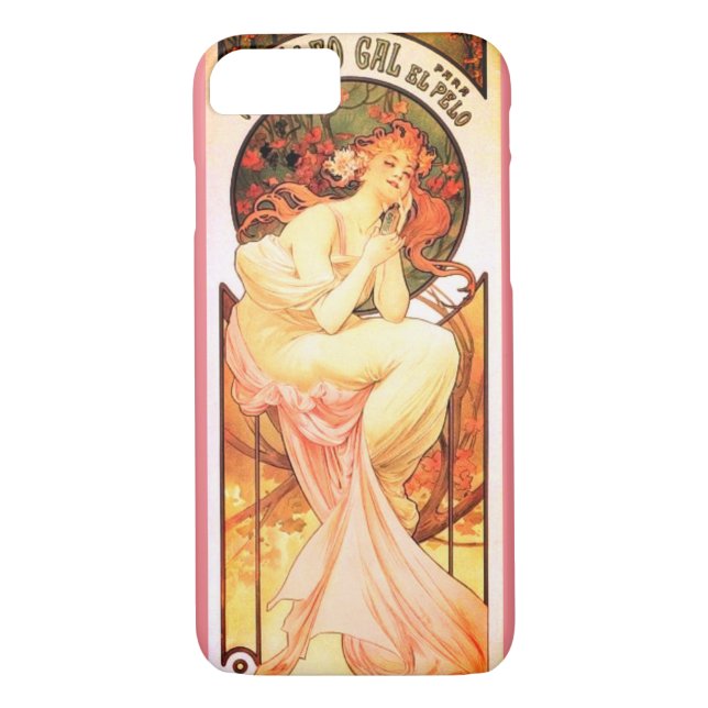 Funda De Case-Mate Para iPhone Art nouveau alphonse・mujer perfume floral (Reverso)