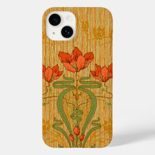 Funda Para iPhone 14 De Case-Mate Art Nouveau elegante adormidera floral oro verde r