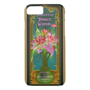Funda Para iPhone 8/7 Art Nouveau floral perfume etiqueta oro negro verd