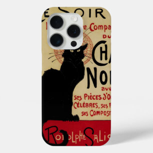 Funda Para iPhone 15 Pro Art Nouveau vintage, chat Ce Soir Noir gato negro