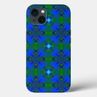 Artdeco en el estilo retro grün blau und sterne