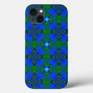Funda Para iPhone 13 Artdeco en el estilo retro grün blau und sterne