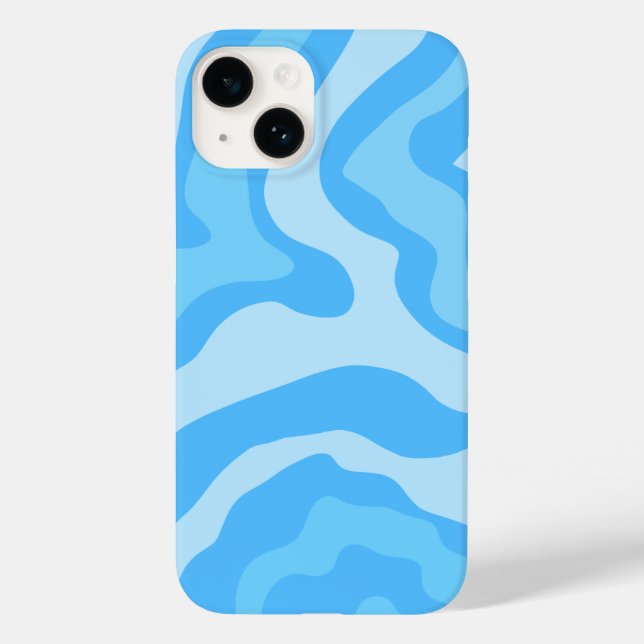 Funda De Case-Mate Para iPhone arte abstracto azul (Reverso )