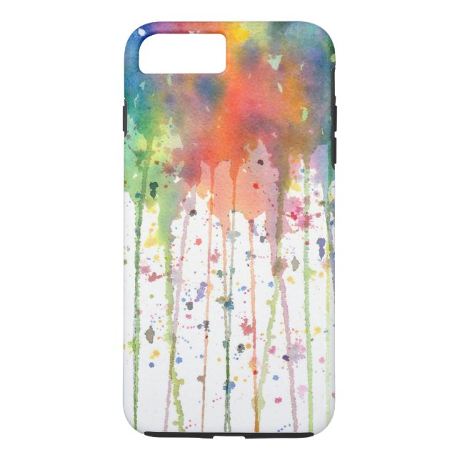 Funda De Case-Mate Para iPhone Arte abstracto con acuarela goteante (Reverso)