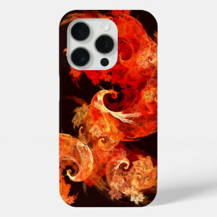 Funda Para iPhone 15 Pro Arte abstracto de aves de fuego bailando
