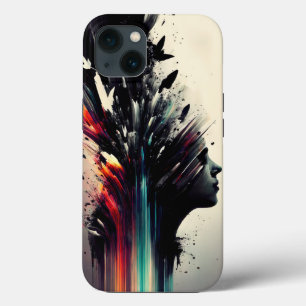 Funda Para iPhone 13 Arte abstracto de Boho con cara chica