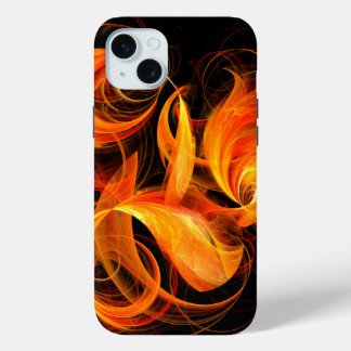 Funda Para iPhone 15 Mini Arte abstracto de bola de fuego