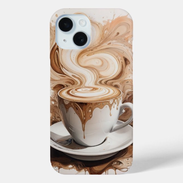 Funda De Case-Mate Para iPhone Arte abstracto de capuchino (Reverso )