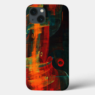 Funda Para iPhone 13 Arte abstracto de cascada de Naranja rojo azul