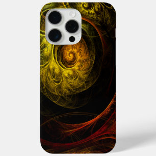 Funda Para iPhone 15 Pro Max Arte abstracto de color rojo floral de Sunrise