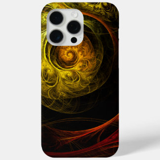 Funda Para iPhone 15 Pro Max Arte abstracto de color rojo floral de Sunrise