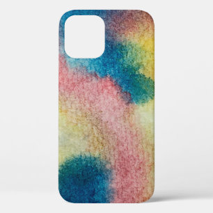 Funda Para iPhone 12 Arte abstracto de colorida tinta brillante y acuar