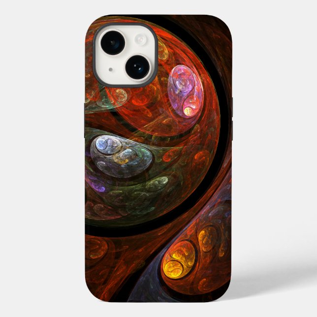 Funda De Case-Mate Para iPhone Arte abstracto de conexión fluida (Reverso )