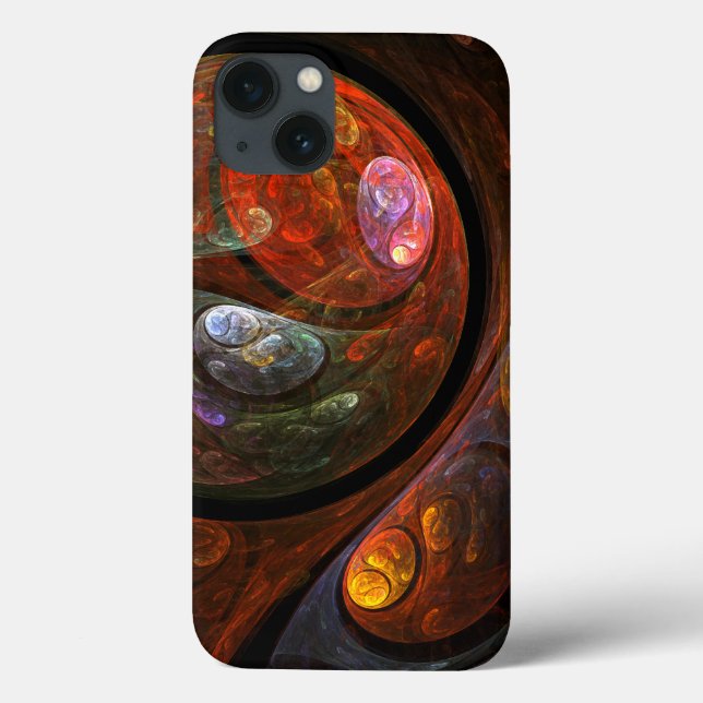 Funda De Case-Mate Para iPhone Arte abstracto de conexión fluida (Reverso)