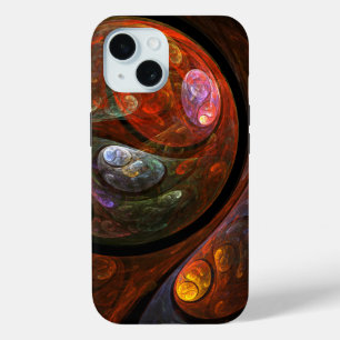 Funda Para iPhone 15 Arte abstracto de conexión fluida