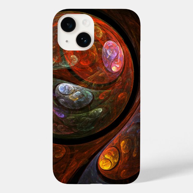 Funda De Case-Mate Para iPhone Arte abstracto de conexión fluida (Reverso )