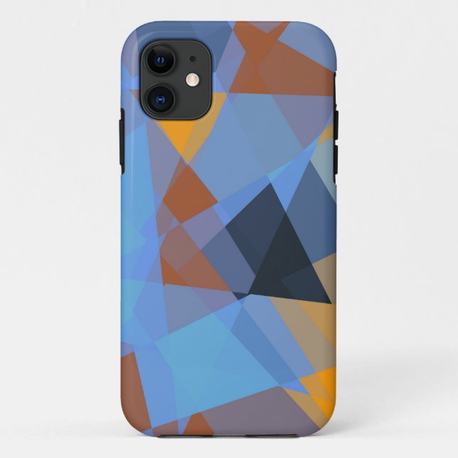 Funda De Case-Mate Para iPhone Arte abstracto de cubismo | Patrón geométrico retr (Reverso)