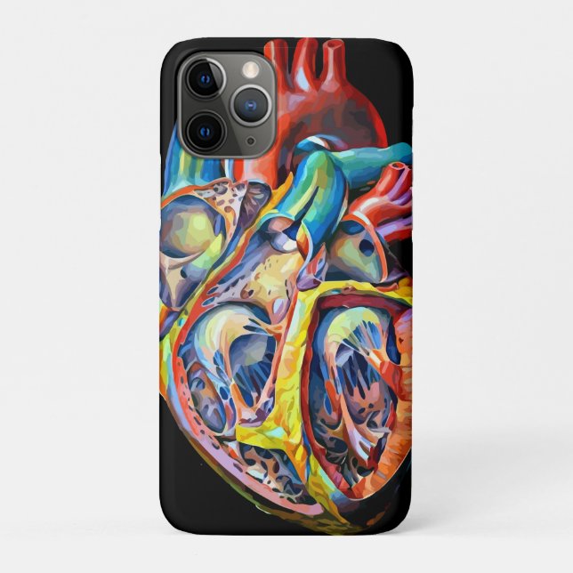 Funda De Case-Mate Para iPhone arte abstracto de la anatomía cardiaca humana (Reverso)
