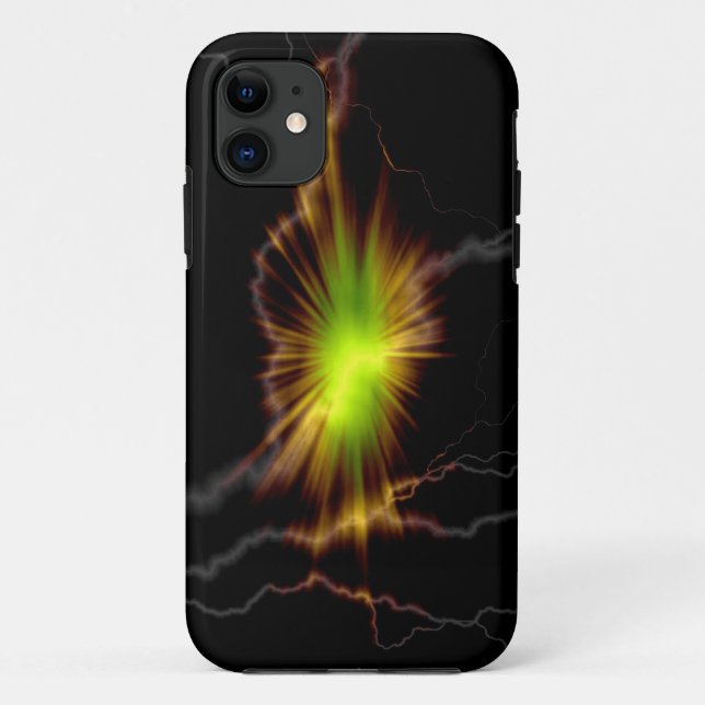 Funda De Case-Mate Para iPhone Arte abstracto de relámpago (Reverso)