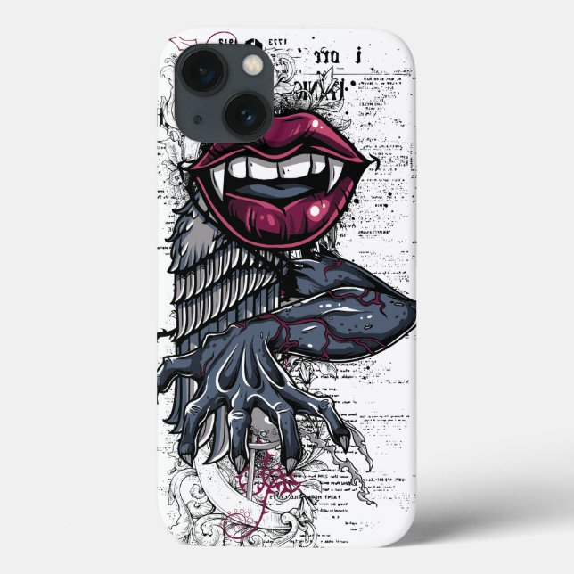 Funda De Case-Mate Para iPhone Arte abstracto de vampiros (Reverso)