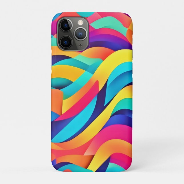 Funda De Case-Mate Para iPhone Arte abstracto de vibración de Wavy (Reverso)