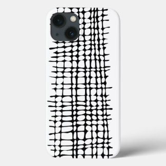 Funda Para iPhone 13 Arte abstracto del patrón de cuadrícula orgánica e