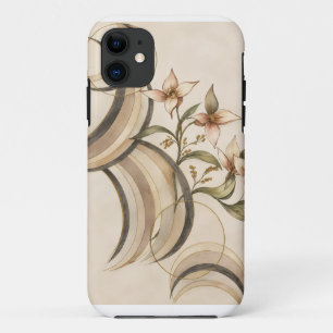 Funda Para iPhone 11 Arte abstracto floral y líneas de caligrafía terro