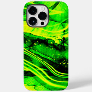 Funda Para iPhone 14 Pro Max De Case-Mate Arte abstracto fractal amarillo verde