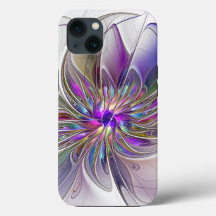 Funda Para iPhone 13 Arte abstracto fractal de flor enérgico y colorido