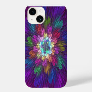 Funda Para iPhone 14 De Case-Mate Arte abstracto fractal de flor psicodélica colorid