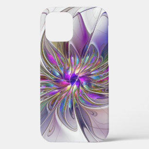 Funda Para iPhone 12 Arte abstracto fractal de flores enérgico y colori