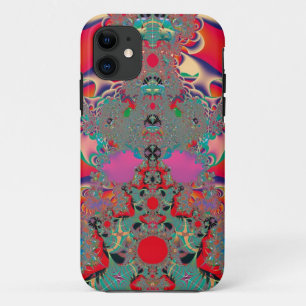 Funda Para iPhone 11 Arte abstracto fractal de meditación rojo