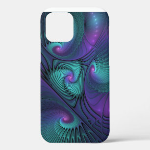 Funda Para iPhone 12 Arte abstracto fractal moderno púrpura se encuentr