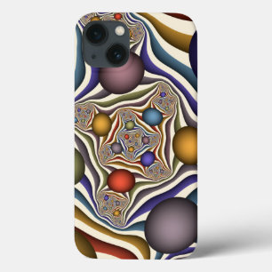 Funda Para iPhone 13 Arte abstracto fractal moderno y colorido volando