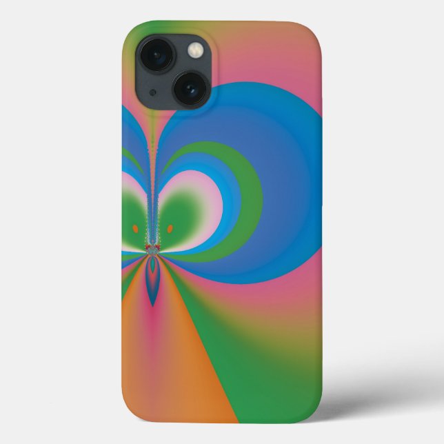 Funda De Case-Mate Para iPhone Arte abstracto mariposa azul (Reverso)