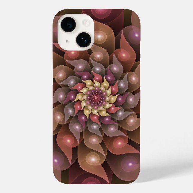 Funda De Case-Mate Para iPhone Arte abstracto moderno de flores brillantes surrea (Reverso )