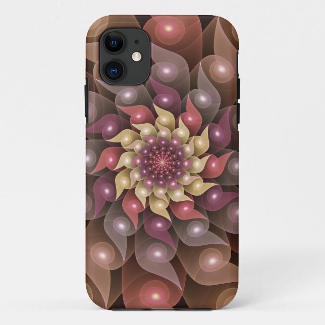 Funda De Case-Mate Para iPhone Arte abstracto moderno de flores brillantes surrea (Reverso)