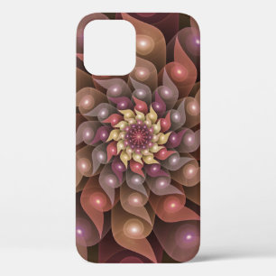 Funda Para iPhone 12 Pro Arte abstracto moderno de flores surrealistas bril