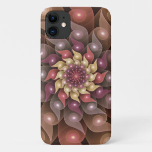 Funda Para iPhone 11 Arte abstracto moderno de flores surrealistas bril