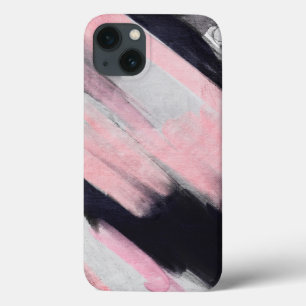 Funda Para iPhone 13 Arte abstracto moderno de gris rosado negro