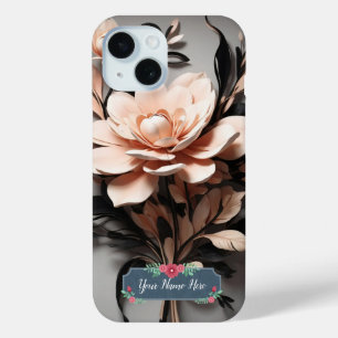 Funda Para iPhone 15 Arte abstracto moderno Flores de melocotón