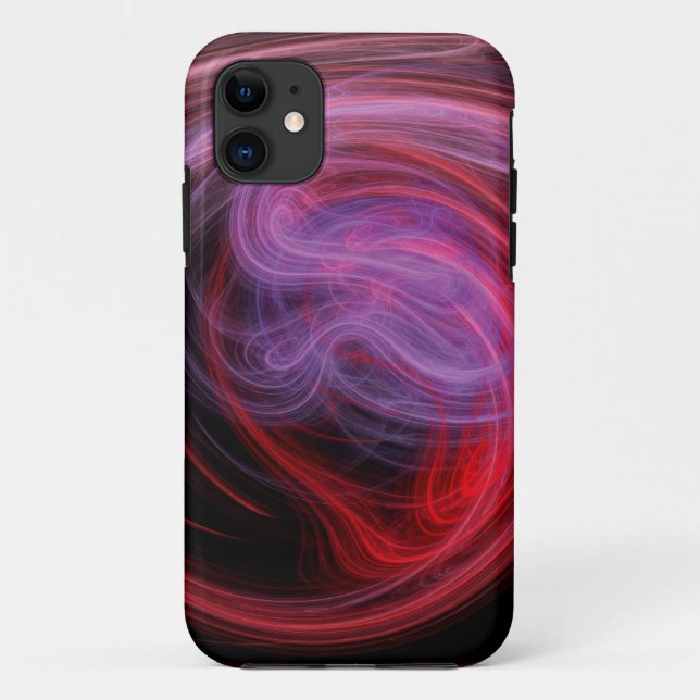 Funda De Case-Mate Para iPhone Arte abstracto onda roja (Reverso)