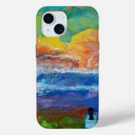 Funda Para iPhone 15 arte abstracto original Big Wave mañana