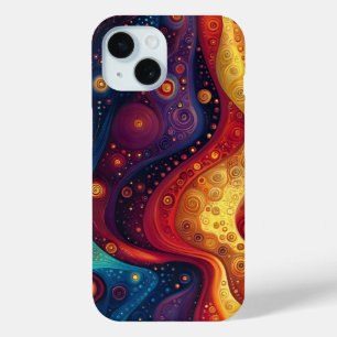 Funda Para iPhone 15 Arte abstracto psicodélico colorido