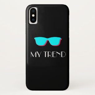 Funda Para iPhone X Arte abstracto retro pop - Gafas turquesa y rosa