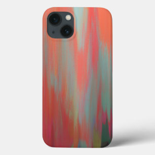 Funda Para iPhone 13 Arte abstracto verde rosa naranja moderno