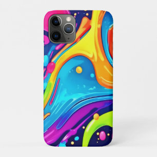 Funda Para iPhone 11 Pro Arte abstracto vibrante de neón Splash